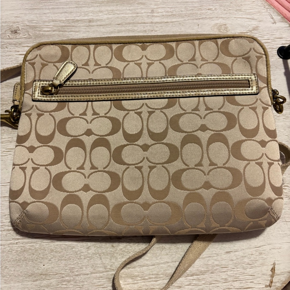 Coach Beige Crossbody Bag with Floral Accents - Picture 2 of 4
